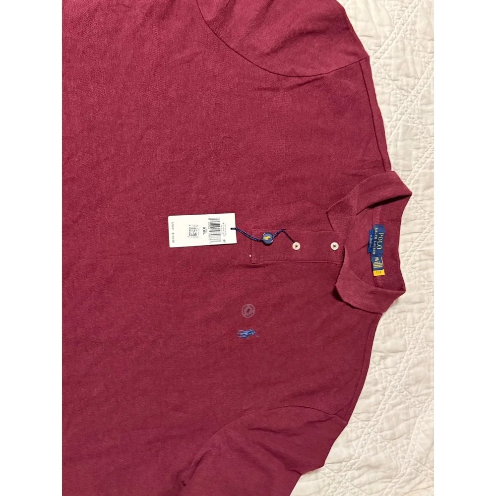 Polo Ralph Lauren Mens XXL Classic Fit Polo Shirt Dark Red Heather NWT